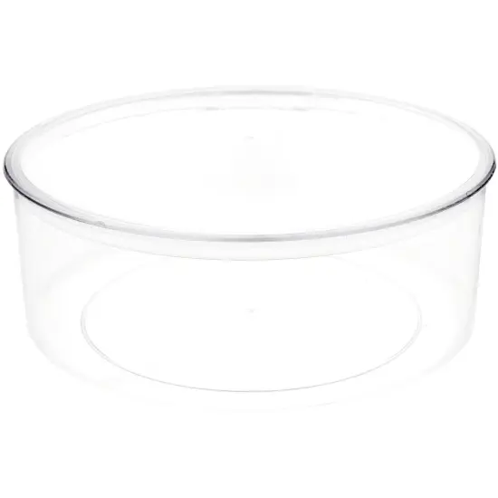 Pioneer Plastics 240C Clear Large Round Plastic Container, 8" W x 3" H {1}