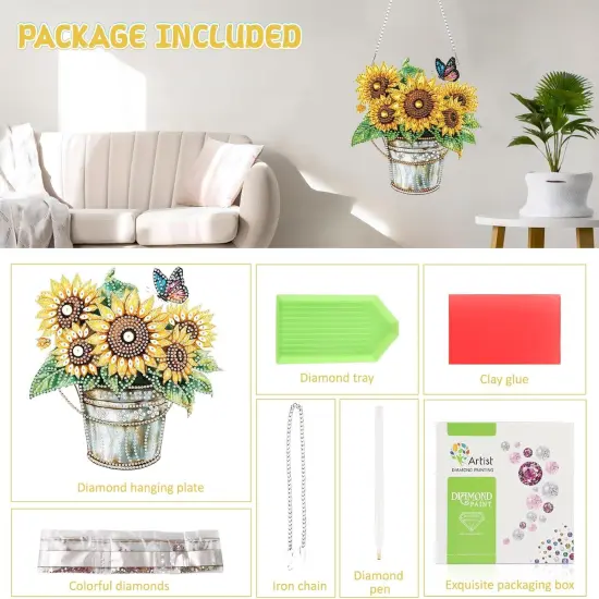 Hanging Diamond Painting Kit - Sunflower {4}