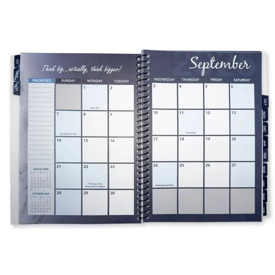 RE-FOCUS THE CREATIVE OFFICE 2025-2026 July through June Academic Calendar Planner &ndash; Weekly & Monthly Views with Time Slots | Durable & Portable Design Black {1}