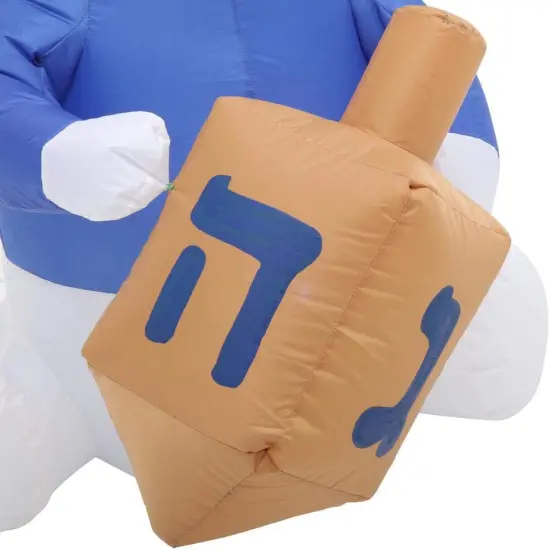 3' Gemmy Airblown Inflatable Hanukkah Bear Holding Dreidel Yard Decoration 14079 {4}