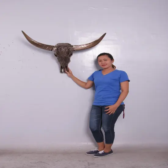 Bronze Bull Skull Life Size Statue {2}