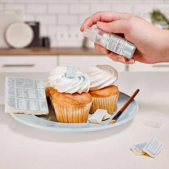 Bakell - Ice Queen White Luster Dust (4g, 1x Pump) Edible Vegan Dust & Paint for Baking, Desserts and Beverages {2}