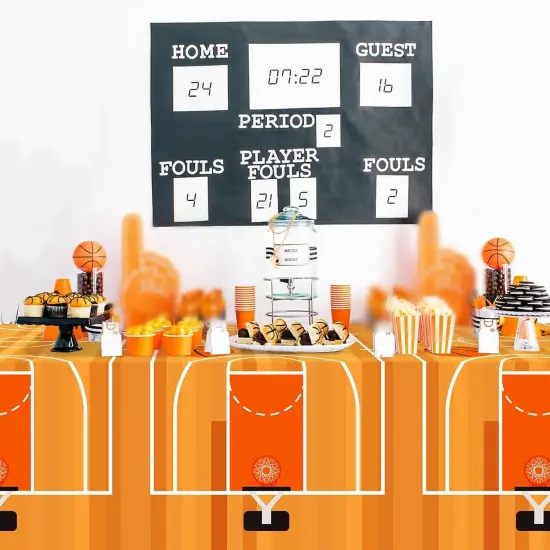 4 Pcs Basketball Tablecloths March Party Favors Waterproof Table Cover Basketball Birthday Party Decoration Plastic Table Runner Disposable Table Cover {5}