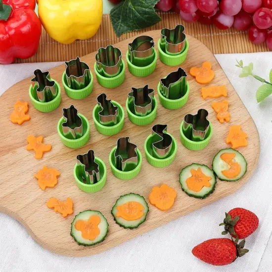 Mini Cookie Cutters & Fruit/Vegetable Stamps 35 Pack {5}