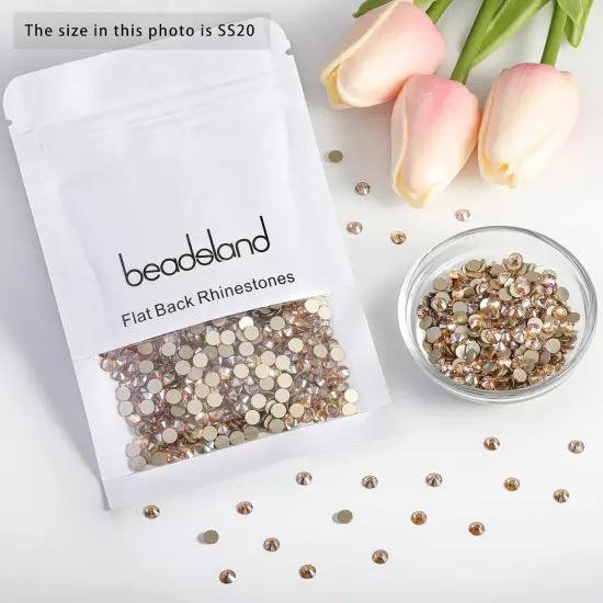 1440 Pieces Flat Back Crystal Rhinestones Round Gems,Golden Shadow,SS20,4.6-4.8mm {4}