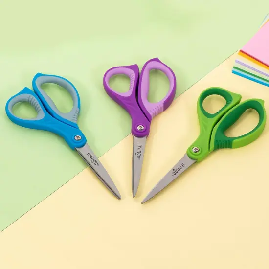 Scissors for School - Sharp Pointed Tip All Purpose Scissors Students Teachers Crafts Middle High School College Office Home, Right & Left Handed Scissors, Blue, Green, Purple, 3 Pack, 7 Inch {2}