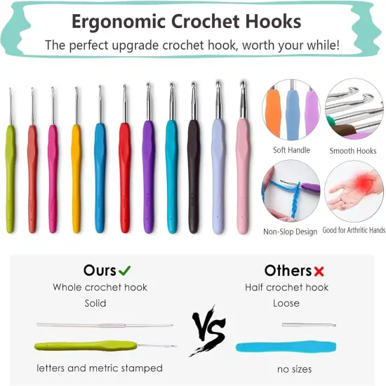 Buylorco Crochet Hooks 11 Size Crochet {4}