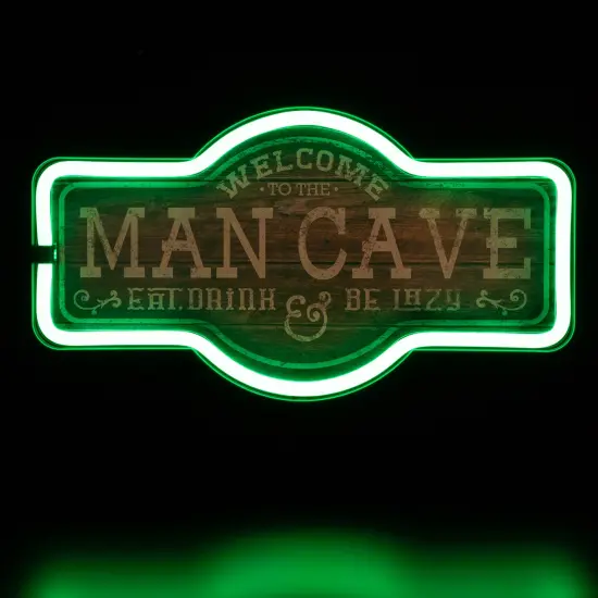Northlight LED Welcome to the Man Cave Neon Lighted Wall Sign - 17" Black {1}