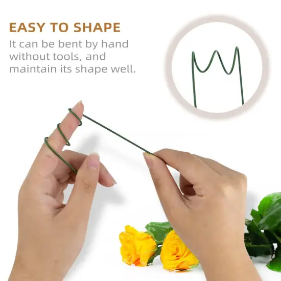 50 Pieces Floral Wire Stems Flower Wire Stem Dark Green Floral Stem Wire for Crafts Making DIY Bouquet Flower Arrangements Wire Stem Supplies Florist Floral Wire Stem Flower Paper Wrapped Wire (Green) {1}