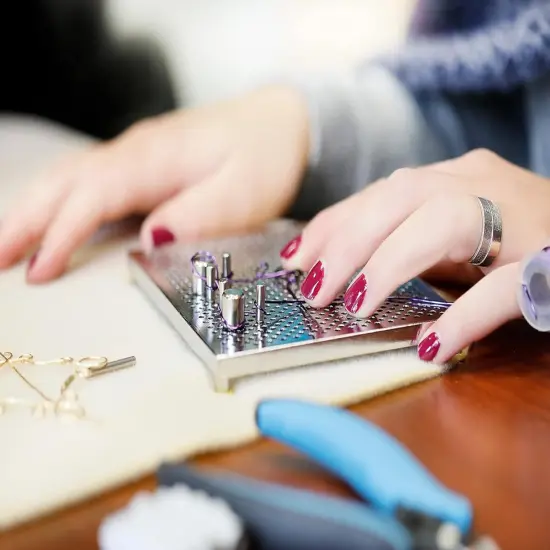 Deluxe Jig Kit - 5x4 Inch Aluminum Wire Bender Jig with 30 Adjustable Pegs, 6 Patterns Included, Perfect Jewelry Making Tools for Wire Wrapping Kit and Craft Creation {2}