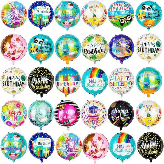 150 Pcs Happy Birthday Mylar Balloons, 18" Birthday Foil Helium Balloons Bulk for Party Decorations {1}