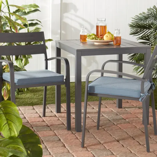 Sunbrella 17 in. Square Outdoor Dining Chair Pad (2-Pack) Coal {7}