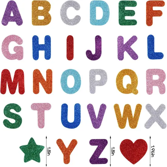 280 PCS Glitter Foam Letter Stickers, 10 Colors A-Z Alphabet Letters Stickers Self Adhesive Letters and Shapes Stickers for Kids DIY Crafts Party Decorations Scrapbooks {2}