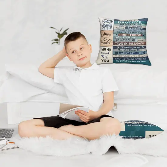 Son Gifts From Mom - Throw Pillow Covers 18 x 18 Inch for Adult or Grown Sons, Graduation and Birthday {3}