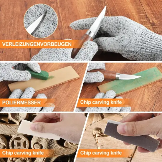 Wood Carving Tools for Beginners, 54 PCS Wood Carving Kit with Carving Hook Knife, Whittling Knife, Chip Carving Knife, Painting Set and Basswood Blocks,Wood Carving Knives for Sharpener Cup {4}