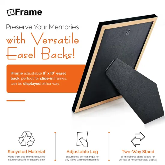 Adjustable DIY Easel Backs | Solid Black Cardboard Back | Fits Most Photo Frames | USA Designed and Made {8}