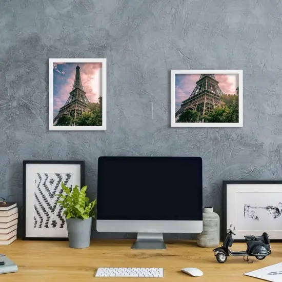 8x10 photo frame set of 4 pieces, Natural Black wooden frame with organic glass, used for desktop horizontal or vertical display of guest replacement photos (8x10 inch Black) {5}