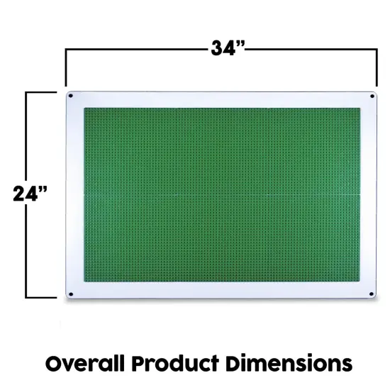 Creative QT Large Play-Up Green Building Brick - 24"x34" Activity Wall Panel for Kids Ages 4-14 – Pre-Assembled Makerspace Furniture – Wall Activity Board – Compatible with All Brick Brands {6}