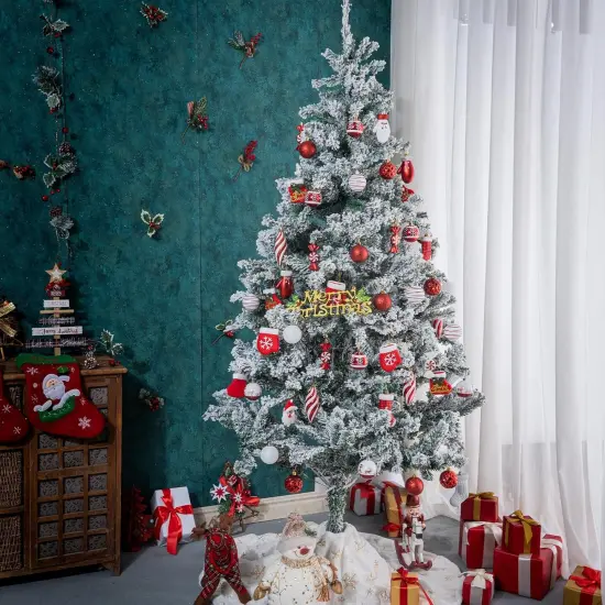 87Pcs Christmas Ball Ornaments Set, Assorted Shatterproof Hanging Tree Decorative for Xmas Tree Holiday Party and Home Decor (Red & White) {4}