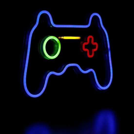 Northlight LED Video Game Controller Neon Lighted Wall Art - 11" Blue {5}