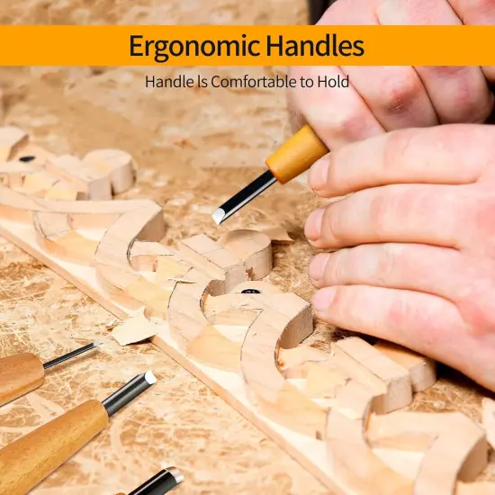 Wood Carving Tools Set - 20 Pcs Wood Carving Knife Set Beginner Whittling Kit with Canvas Case for Adults Children, Carving DIY Wood Carving Kit - Perfect for Beginners and Experts {3}