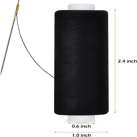 6 Pcs Sewing Thread Kit, 400 Yards Each Spool 402 Polyester Thread with Sewing Needle & Threader, Sewing Threads for Sewing Machine, Hand Stitching, Embroidery {2}