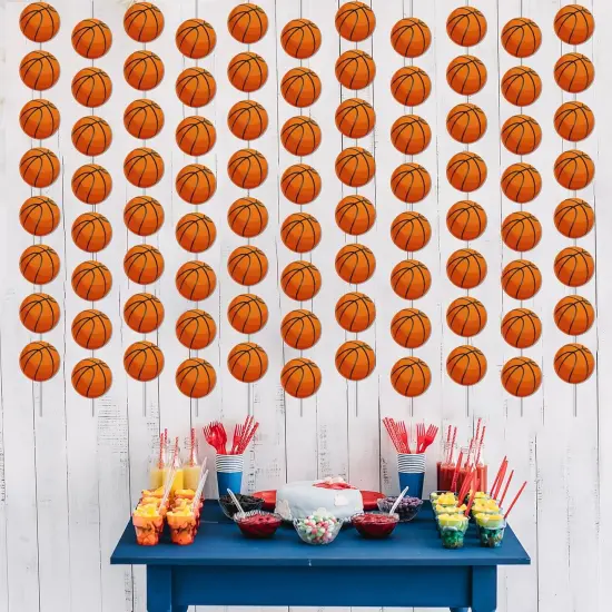 12 PCS Basketball Banners Basketball Happy Birthday Party Hanging Swirl Sport Party Garland Kit for Boys Kids Teenagers Men B-day Photo Prop Basketball Team Slam Dunk Birthday Baby Shower Party Decor {3}