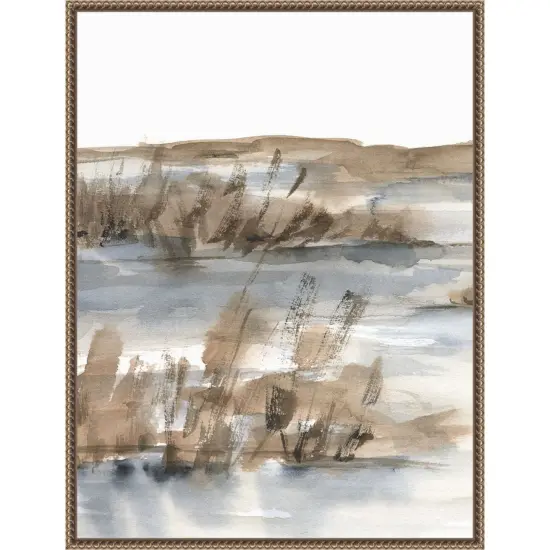 Blue-Grey Marsh IV by Ethan Harper Framed Canvas Wall Art {1}