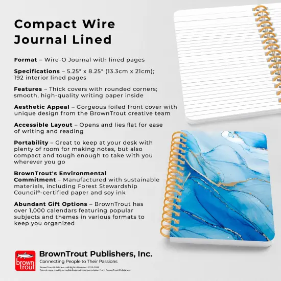 Crackled Blush | 5.25x8.25 Inch Compact Wire Journal | Non-Dated | Foil Stamped Cover {5}