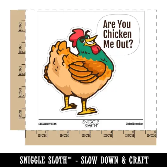 Water Bottle Sticker Set Are You Chicken Me Out Flirty Rooster Cute Waterproof Vinyl Stickers Pack Decal, Skateboard, Laptop, Car, Window, Bumper - 5 Pack {1}