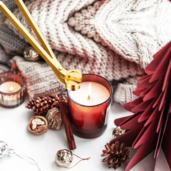 calary Candle Wick Trimmer, Candle Snuffer and Wick Dipper & Candle Accessory Set, 3 in 1 Candle Care Kit for Candle Lover (Gold) {5}