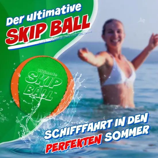Activ Life 2 Pack Water Skipping Ball with Skip Disc, Pool Balls for Swimming Pools, Toys for Kids Aged 7-14, Easter Basket Stuffer Gift (Green Orange) {2}