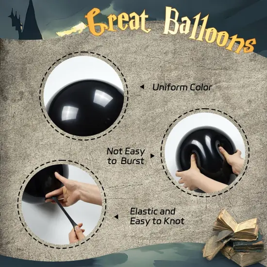 60pcs 12inch Black Burgundy and Gold Balloons, with Gold Red Black Confetti Balloons for Maroon Themed Birthday Baby Shower Graduation Party Decorations {3}