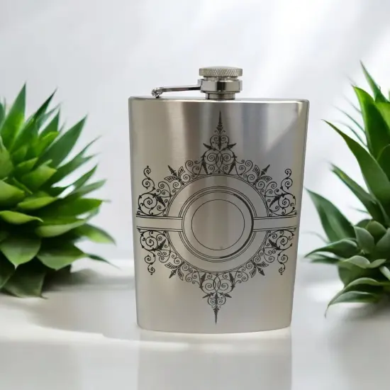 8oz Decorative Design Stainless Steel Flask {6}