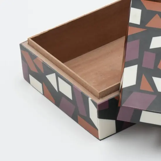 Geometric Design Resin Box - Set of 2 {2}