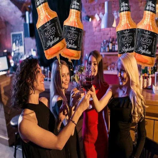 4PCS Whisky Bottle Balloons Foil Aluminum Happy Birthday Party Balloon Decorations Bridal Shower for Woman Man Party Supplies {3}