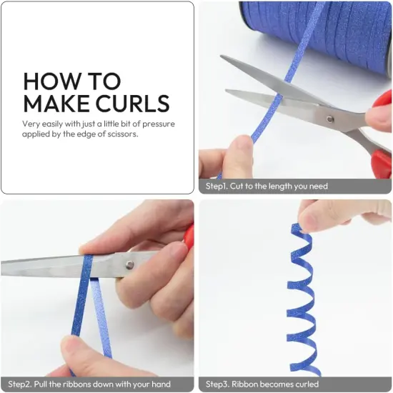 Red Glitter Curling Ribbon, 1/5" Wide x 500 Yards Christmas Curling Ribbons {4}