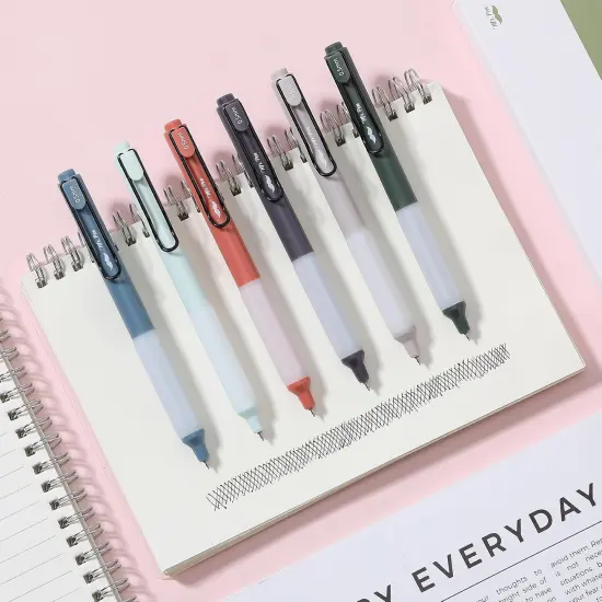 Retractable Gel Pens, 6 Pack, Vintage Barrels, Black Gel Pens Fine Point 0.5mm, Fast Dry {5}