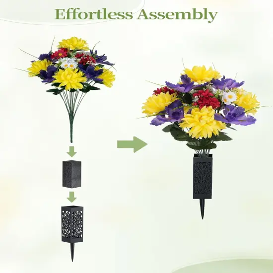 Artificial Memorial Flowers for Cemetery Summer Bushes {3}