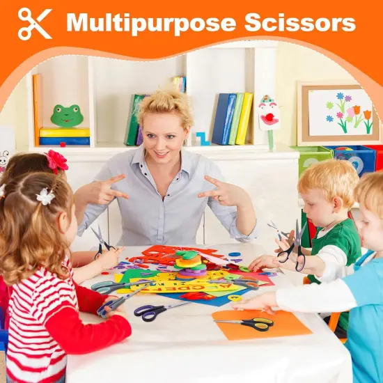 Scissors for Office School Supplies, Hnncugty 8" Scissors All Purpose Bulk Set of 24-Pack, Sharp Shears for Student Teacher Home Craft Sewing Fabric, Desk Accessories Comfort Grip, Right/Left Handed {4}