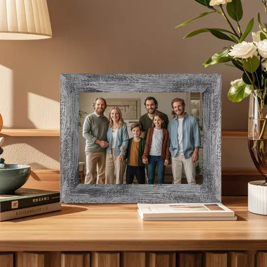 Picture Frames set with Two 11x14, Four 8x10, Four 5x7 Gallery Wall Frame Set,Collage Picture Frame,10Pack Farmhouse wood Photo Frames for living room Wall Gallery Decor or Desk,Rustic Black {4}