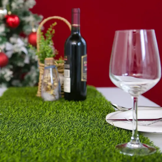 Artificial Grass 14 x 108 inch Table Runner, Perfect for Spring, Fall Holidays, Parties, Catered Presentations, Baby Showers, Birthdays, Candy Buffets, Restaurant Decoration, Dessert Tables, Wedding {3}