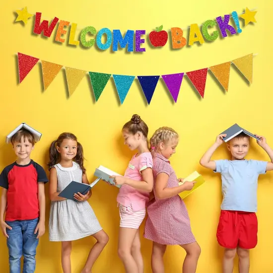 Welcome Back to School Banner Colorful Back to School Decorations {4}