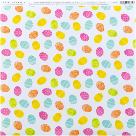 American Crafts Holiday/Event Single-Sided Cardstock 12"X12"-Chummy Bunny {1}