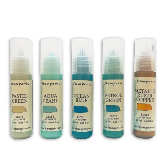 Stamperia Texture Paints 20ml 5/Pkg-Patina {3}