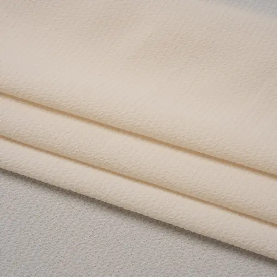 1 Yard Light Beige Puckered Lightweight Polyester Crepe for Dresses Skirts Shirts, 56 Inches Width {1}