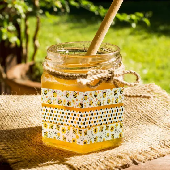 Wrapables Yellow Bees Washi Tape Set for Arts & Crafts, Scrapbooking, Stationery, Diary, Card Making (12 Rolls) {5}