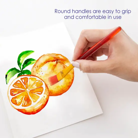 BAZIC Paint Brush Nylon w/ Translucent Handle set (5/Pack) {2}