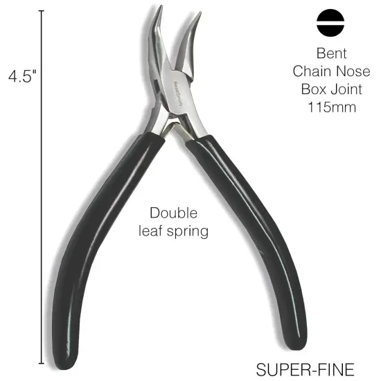 The Beadsmith Bent Chain Nose Pliers &ndash; Extra Fine Tips &ndash; 4.5 inches (114mm) &ndash; PVC Grip Handle with Double Leaf Springs &ndash; Jewelry Making Tool for Creating Bracelets, Earrings and Necklaces {3}