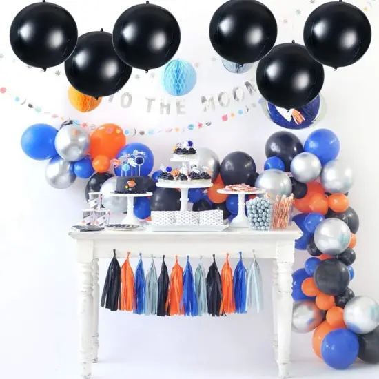 Pack of 20 4D Black Foil Balloon - 10 Inch {3}